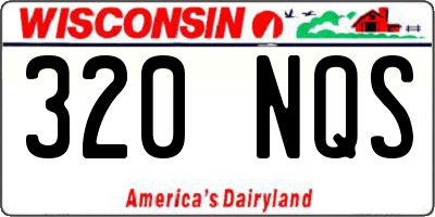 WI license plate 320NQS