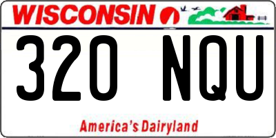 WI license plate 320NQU