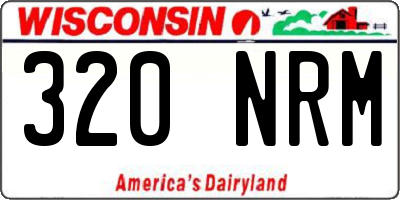 WI license plate 320NRM