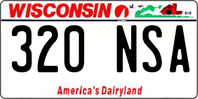 WI license plate 320NSA