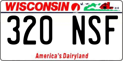 WI license plate 320NSF