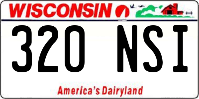 WI license plate 320NSI