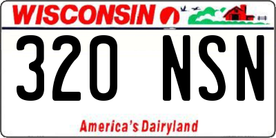WI license plate 320NSN