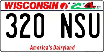 WI license plate 320NSU