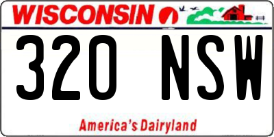 WI license plate 320NSW