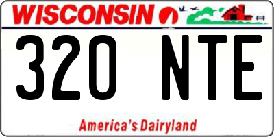 WI license plate 320NTE