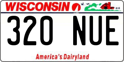 WI license plate 320NUE