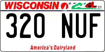 WI license plate 320NUF