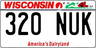 WI license plate 320NUK