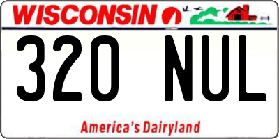 WI license plate 320NUL