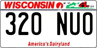 WI license plate 320NUO