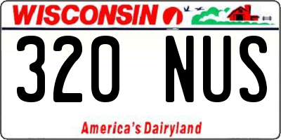 WI license plate 320NUS