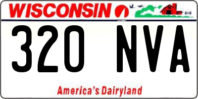 WI license plate 320NVA