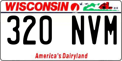 WI license plate 320NVM