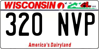WI license plate 320NVP