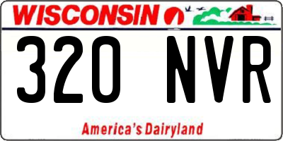 WI license plate 320NVR