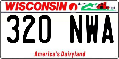 WI license plate 320NWA