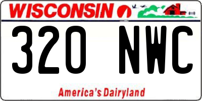 WI license plate 320NWC
