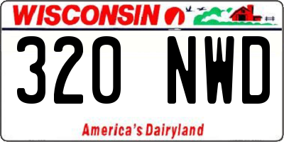 WI license plate 320NWD