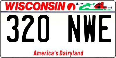 WI license plate 320NWE