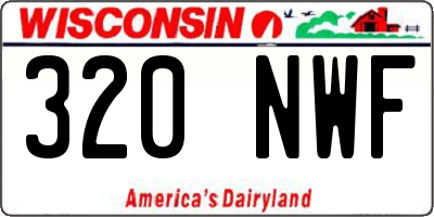 WI license plate 320NWF