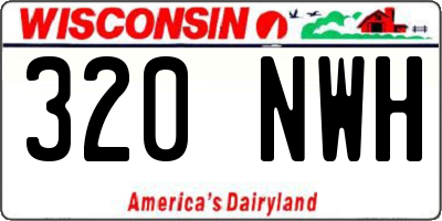 WI license plate 320NWH