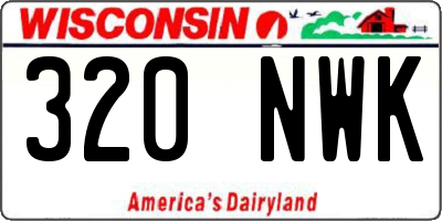 WI license plate 320NWK