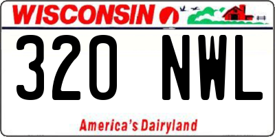 WI license plate 320NWL