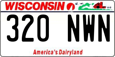 WI license plate 320NWN