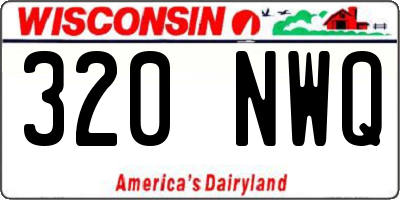 WI license plate 320NWQ