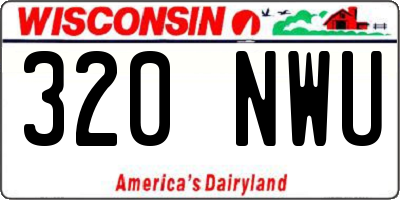 WI license plate 320NWU