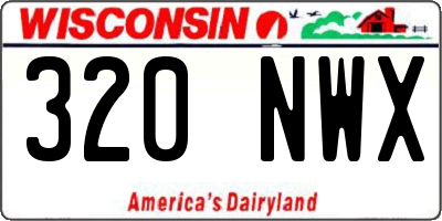WI license plate 320NWX