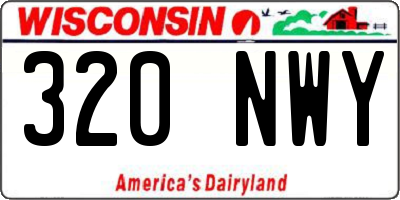 WI license plate 320NWY