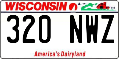 WI license plate 320NWZ