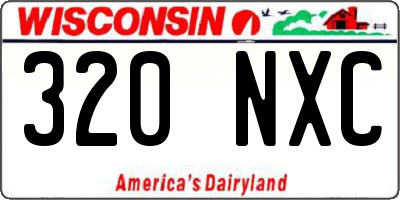 WI license plate 320NXC
