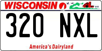 WI license plate 320NXL