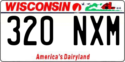 WI license plate 320NXM