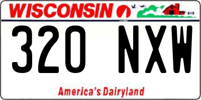WI license plate 320NXW