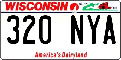 WI license plate 320NYA