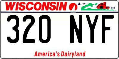 WI license plate 320NYF