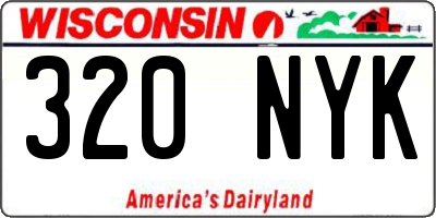 WI license plate 320NYK