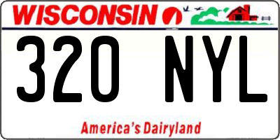 WI license plate 320NYL
