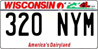 WI license plate 320NYM