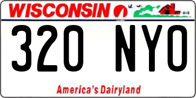 WI license plate 320NYO