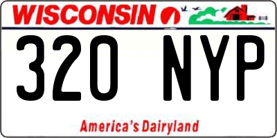 WI license plate 320NYP