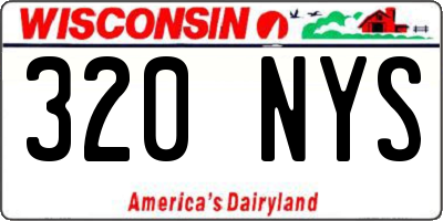 WI license plate 320NYS