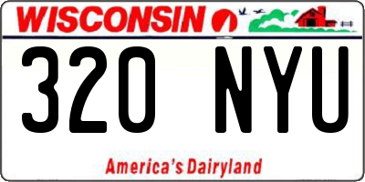 WI license plate 320NYU