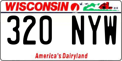 WI license plate 320NYW