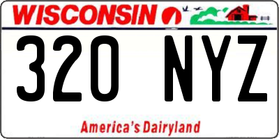 WI license plate 320NYZ