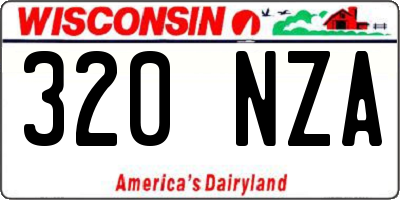 WI license plate 320NZA